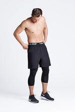 BASE Men's 3/4 Court Compression Tights - Black