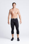 BASE Men's 3/4 Court Compression Tights - Black