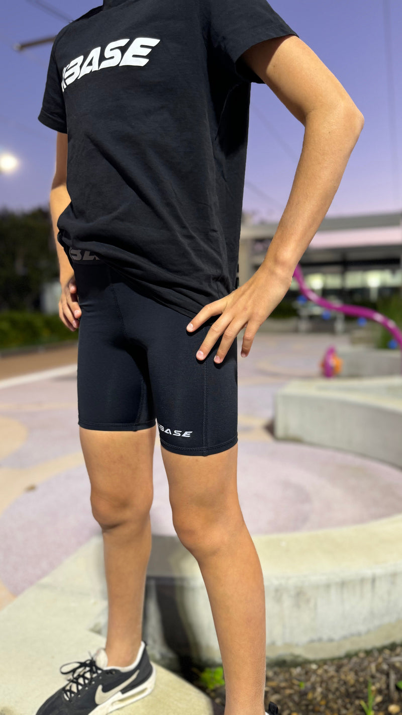 BASE Girls Active Compression Shorts - Black