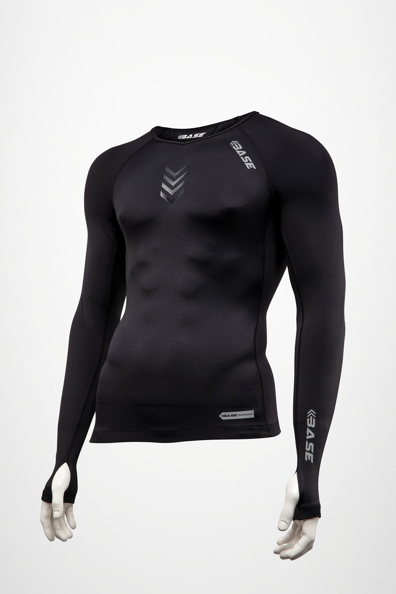 BASE Men's Long Sleeve Compression Tee - Black