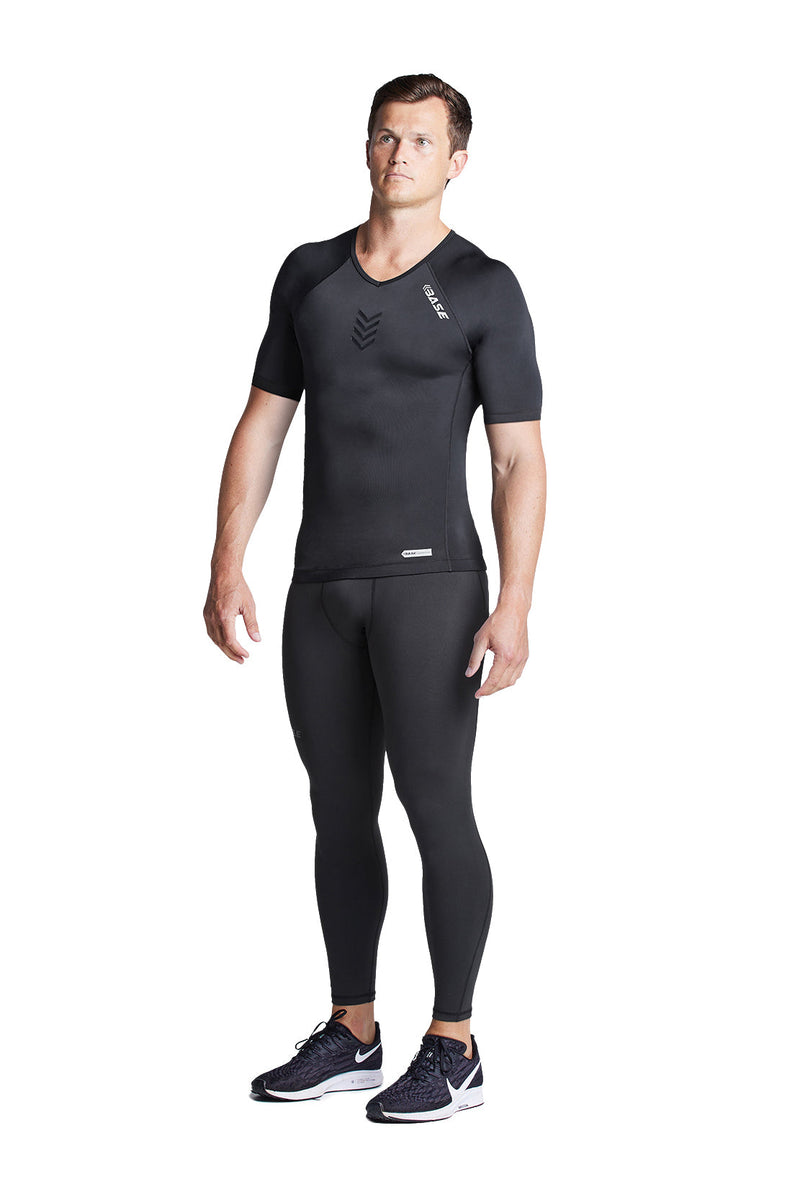 BASE Mens Short Sleeve Compression Tee - Black