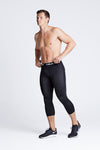 BASE Men's 3/4 Court Compression Tights - Black