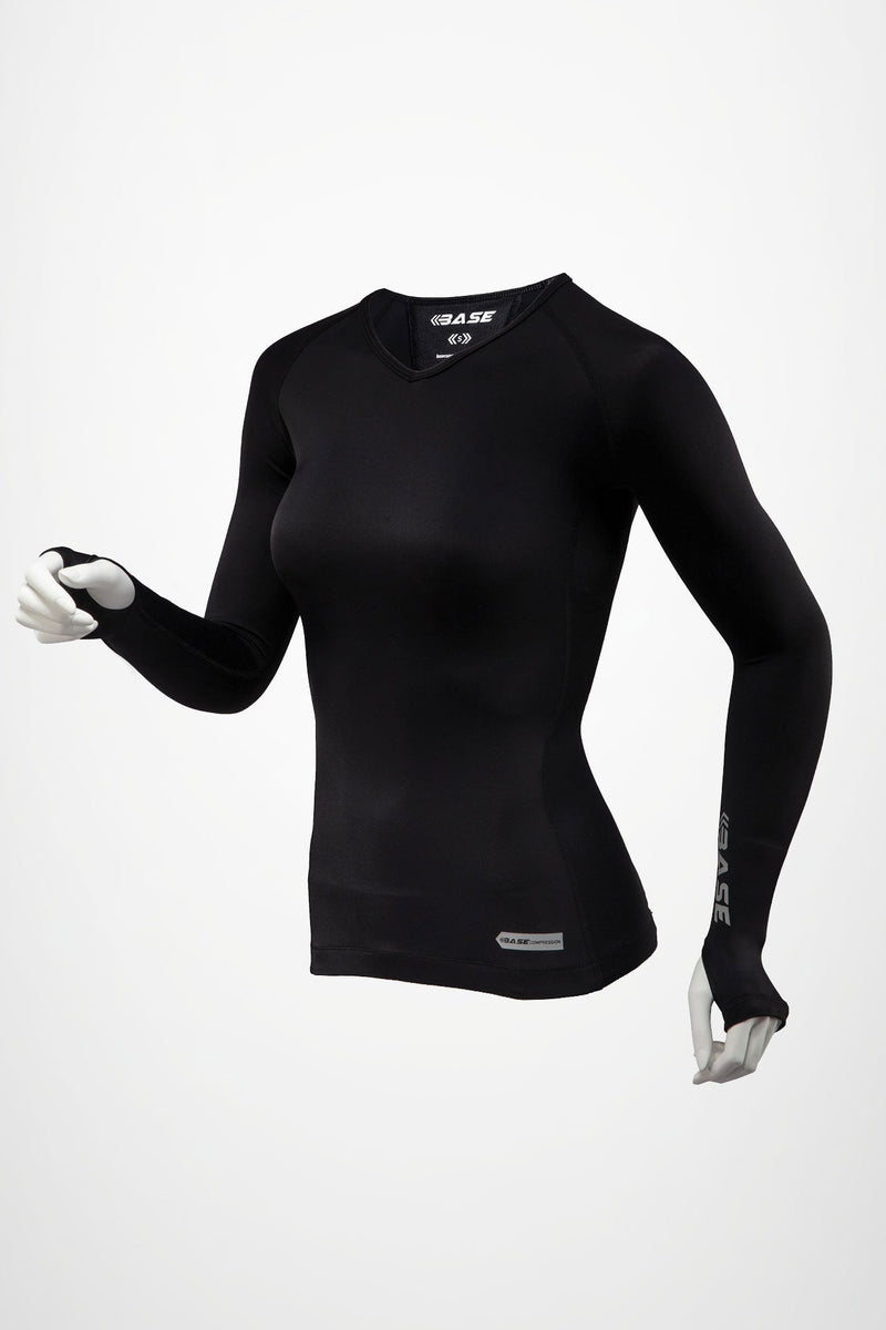 BASE Women's Long Sleeve Compression Tee - Black