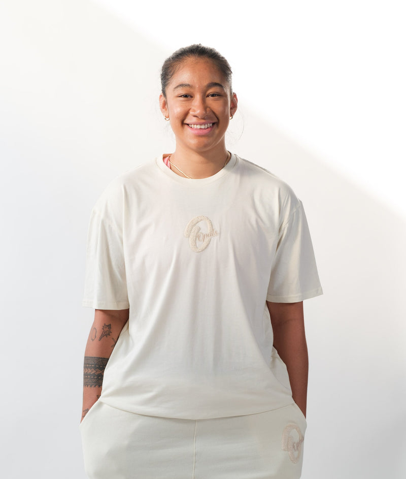 Australian Opals Tonal Letter Embroidered Patch Cotton Tee