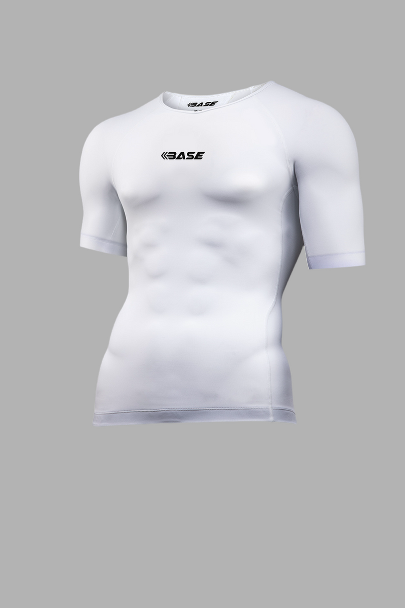 BASE Mens Short Sleeve Compression Tee - White