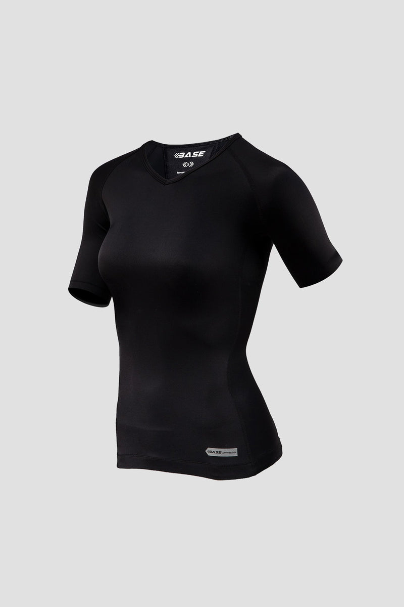 BASE Women's Short Sleeve Compression Tee - Black