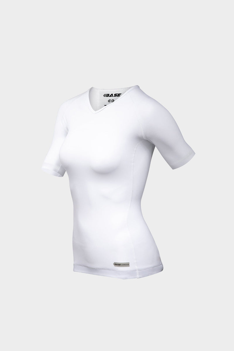 BASE Women's Short Sleeve Compression Tee - White