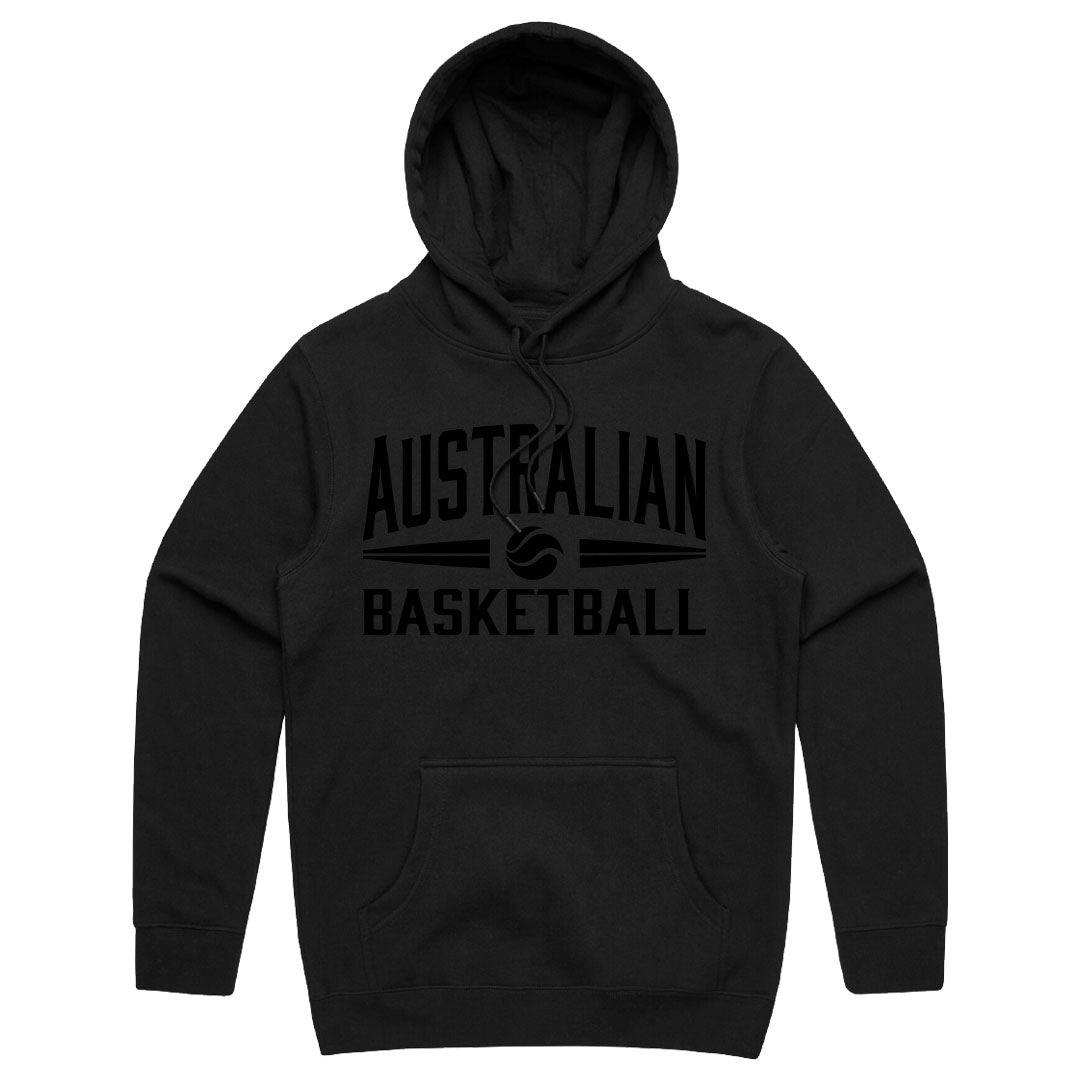 Aus Basketball Black Tonal Hoodie
