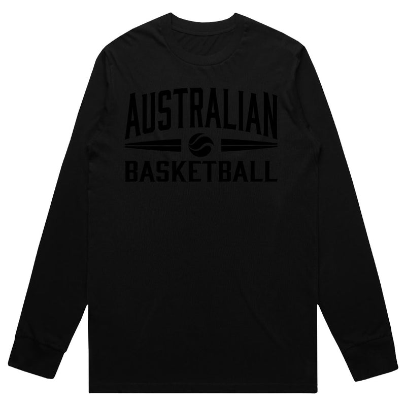 Aus Basketball Black Tonal LS Tee