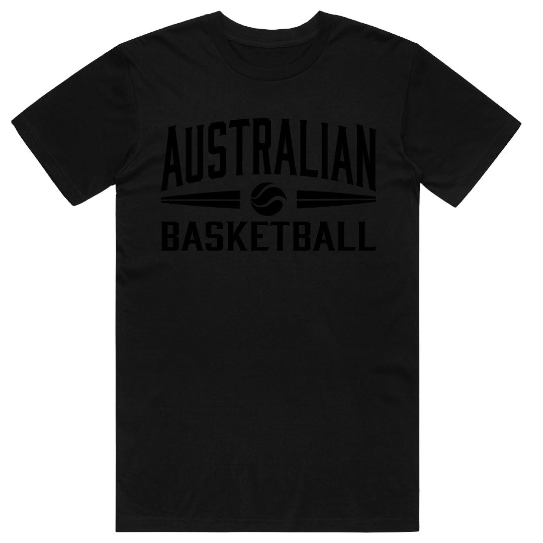 Aus Basketball Black Tonal Tee