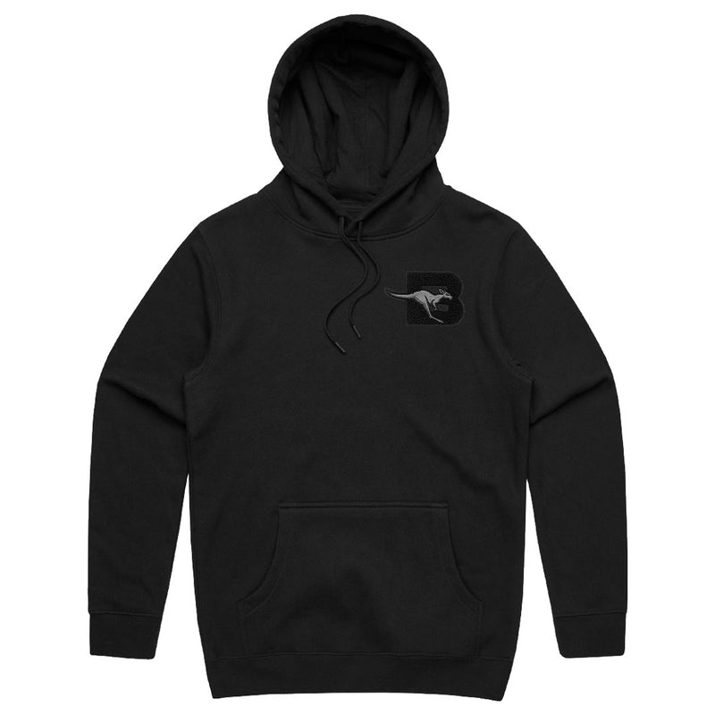 Australian Boomers Tonal Letter Embroidered Patch Cotton Hoodie