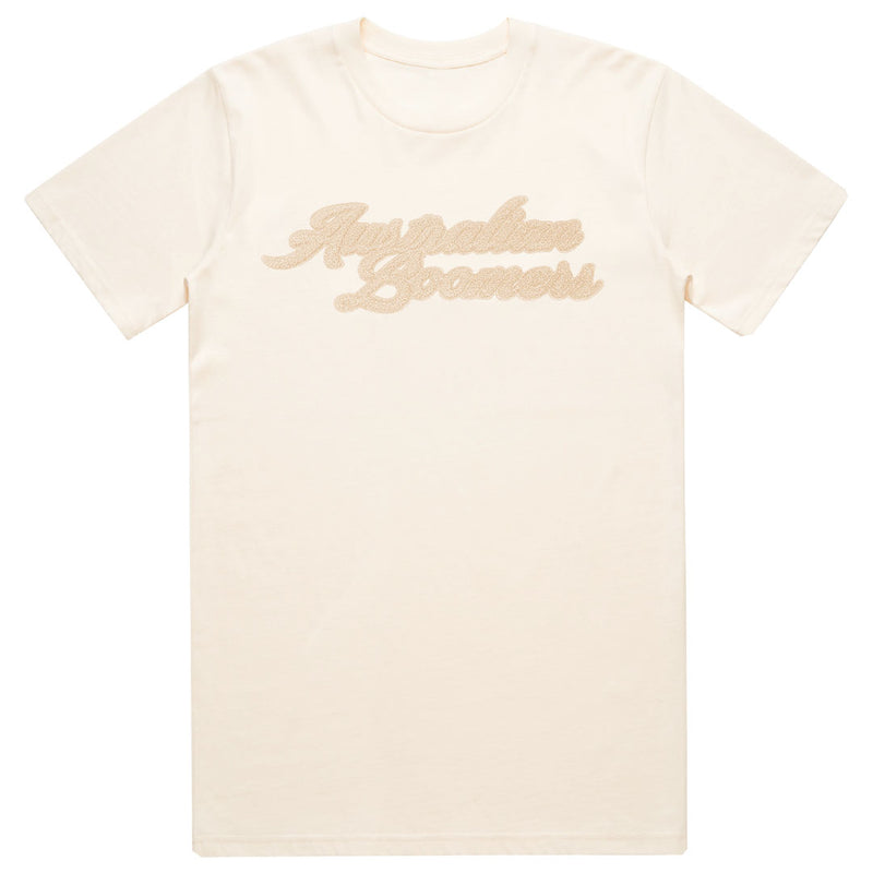 Australian Boomers Tonal Wordmark Embroidered Patch Cotton Tee