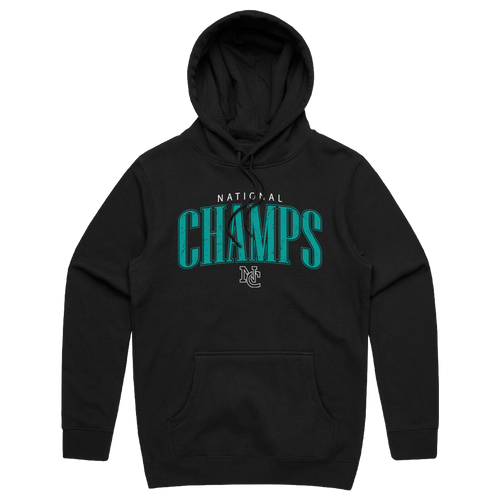 National Champs Cyan Logo Cotton Hoodie