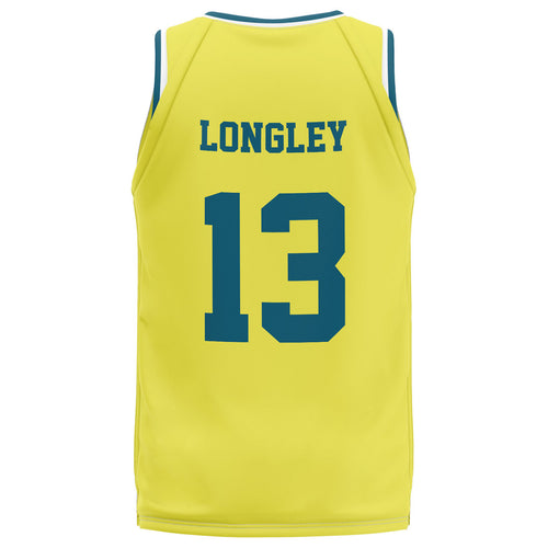 Boomers 2000 Olympics Retro Cut & Sew Jersey - Yellow Luc Longley #13