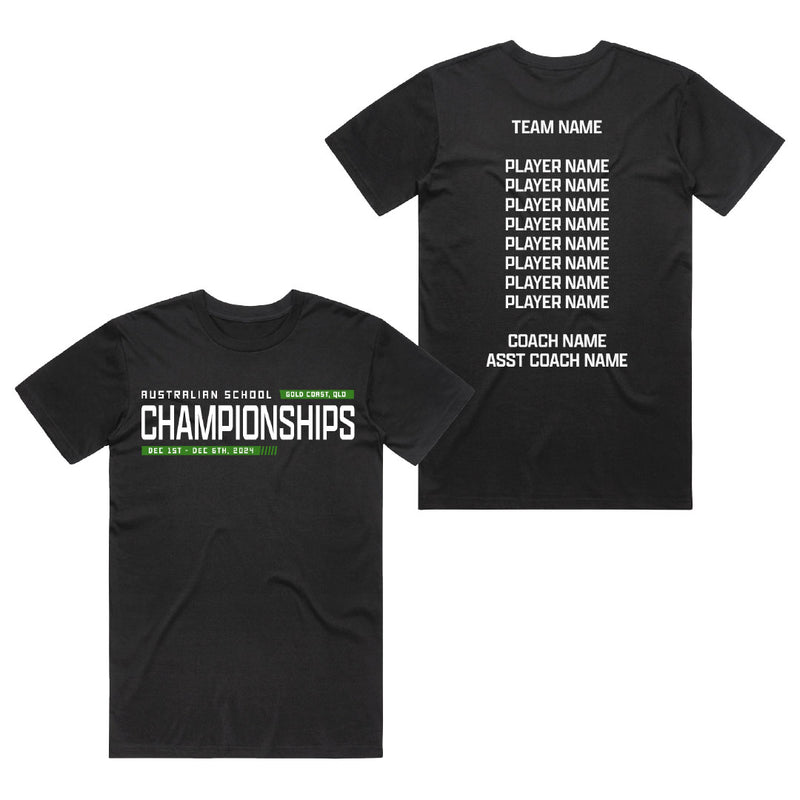 School Champs Cotton Tee Team List - Add Your Names