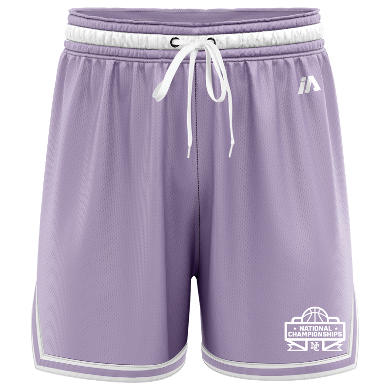 National Champs 'Staple' Casual Shorts - Lavender/White