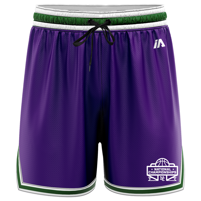 National Champs 'Staple' Casual Shorts - Purple/Green/White