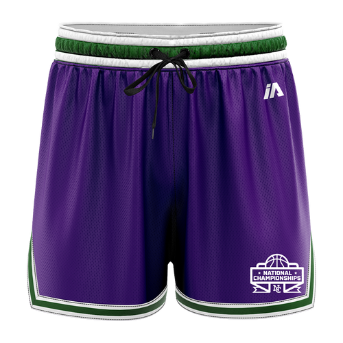 National Champs 'Staple' Casual Shorts - Purple/Green/White