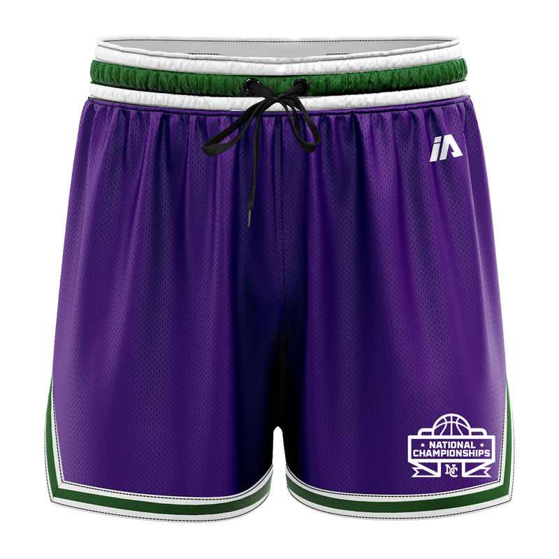 National Champs 'Staple' Casual Shorts - Purple/Green/White