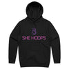 She Hoops Cotton Hoodie - Black/Purple