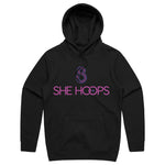 She Hoops Cotton Hoodie - Black/Purple