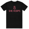 She Hoops Cotton Tee - Black/Pink