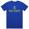 She Hoops Cotton Tee - Bright Royal/Yellow